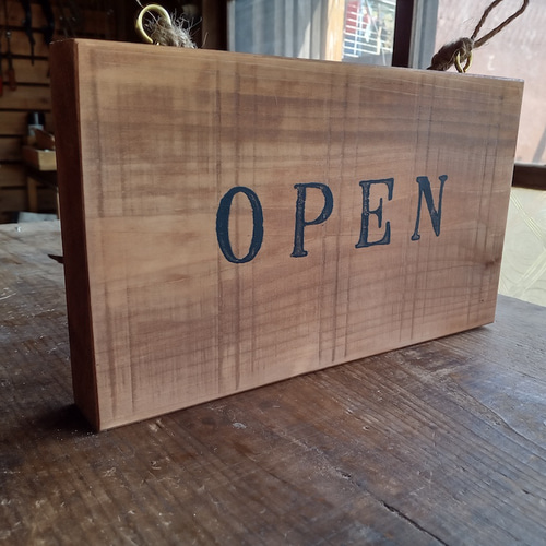 受注製作◇クラシック木製看板 OPEN CLOSED 吊り下げ