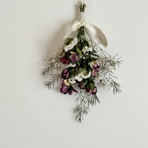 送料無料」ドライフラワークリスマスローズスワッグ（小） ドライ  