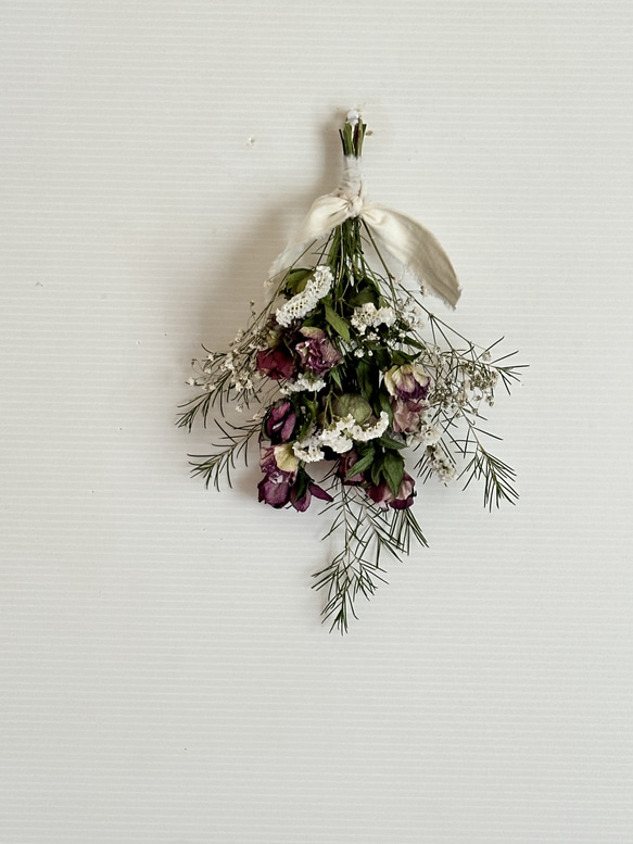 送料無料」ドライフラワークリスマスローズスワッグ（小） ドライ