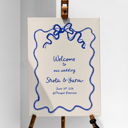 コケット リボンウェルカムボード │ウェディング 結婚式 Coquette りぼん 1枚目の画像