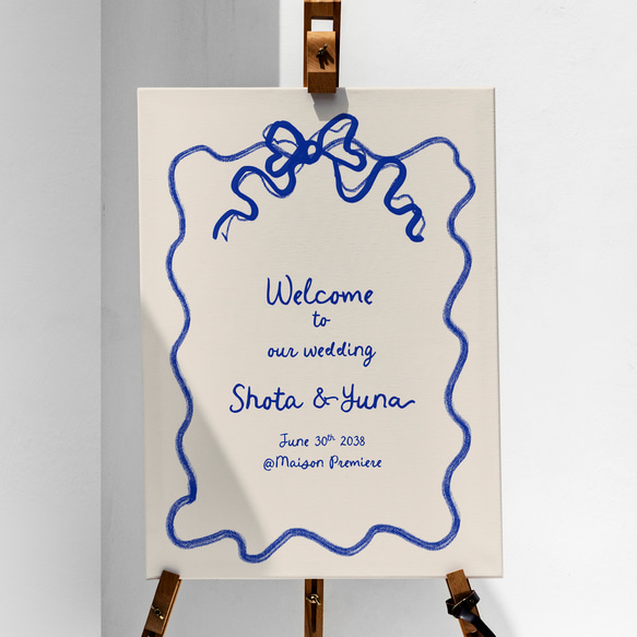 コケット リボンウェルカムボード │ウェディング 結婚式 Coquette りぼん 1枚目の画像