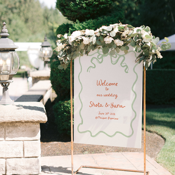 コケット リボンウェルカムボード │ウェディング 結婚式 Coquette りぼん 2枚目の画像