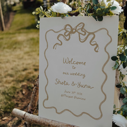 コケット リボンウェルカムボード │ウェディング 結婚式 Coquette りぼん 3枚目の画像