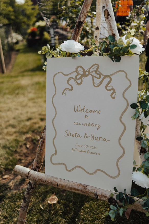 コケット リボンウェルカムボード │ウェディング 結婚式 Coquette りぼん 3枚目の画像