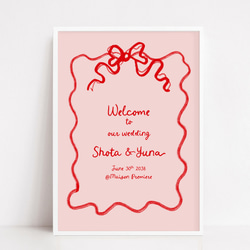 コケット リボンウェルカムボード │ウェディング 結婚式 Coquette りぼん 4枚目の画像