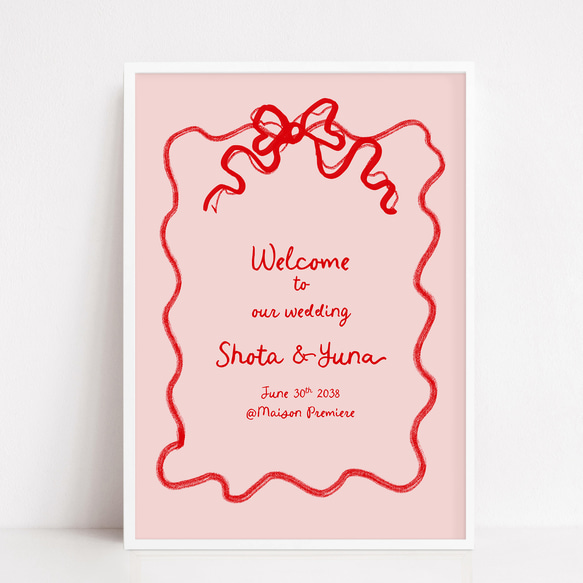 コケット リボンウェルカムボード │ウェディング 結婚式 Coquette りぼん 4枚目の画像