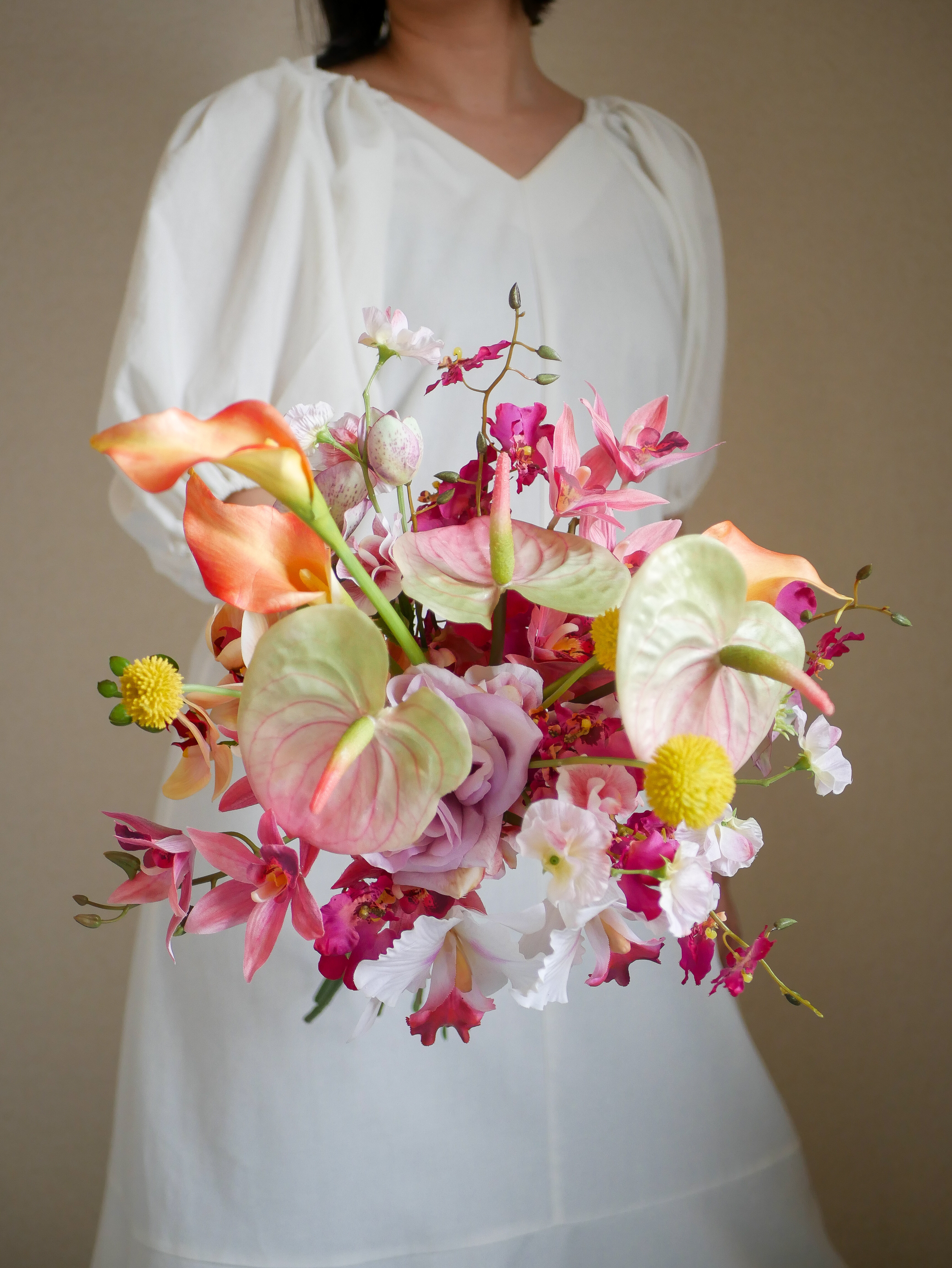 ウェディングブーケ　夏　海外　沖縄　リゾートブーケ　結婚式　前撮り