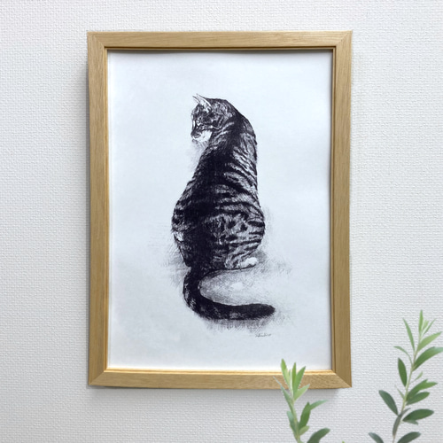 版画「振り向く猫」 版画 takeshiro painting 通販 17573370