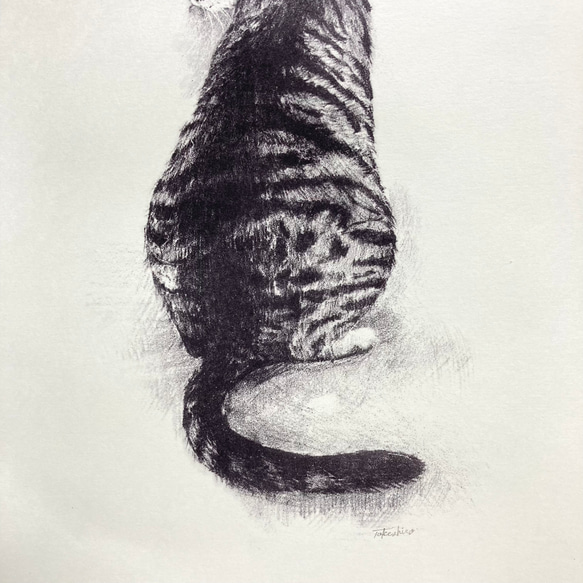 版画「振り向く猫」 4枚目の画像