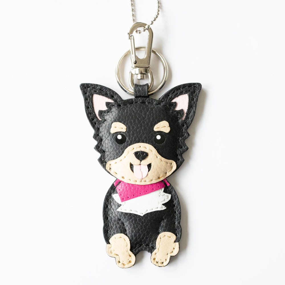 チワワ　ブラック　バッグチャーム　キーホルダー