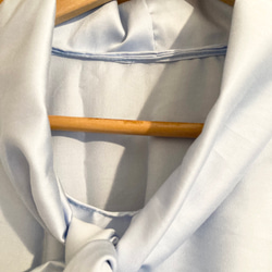 水色のチュニックシャツL L.3 L.4 L胸リボン七分袖 12枚目の画像