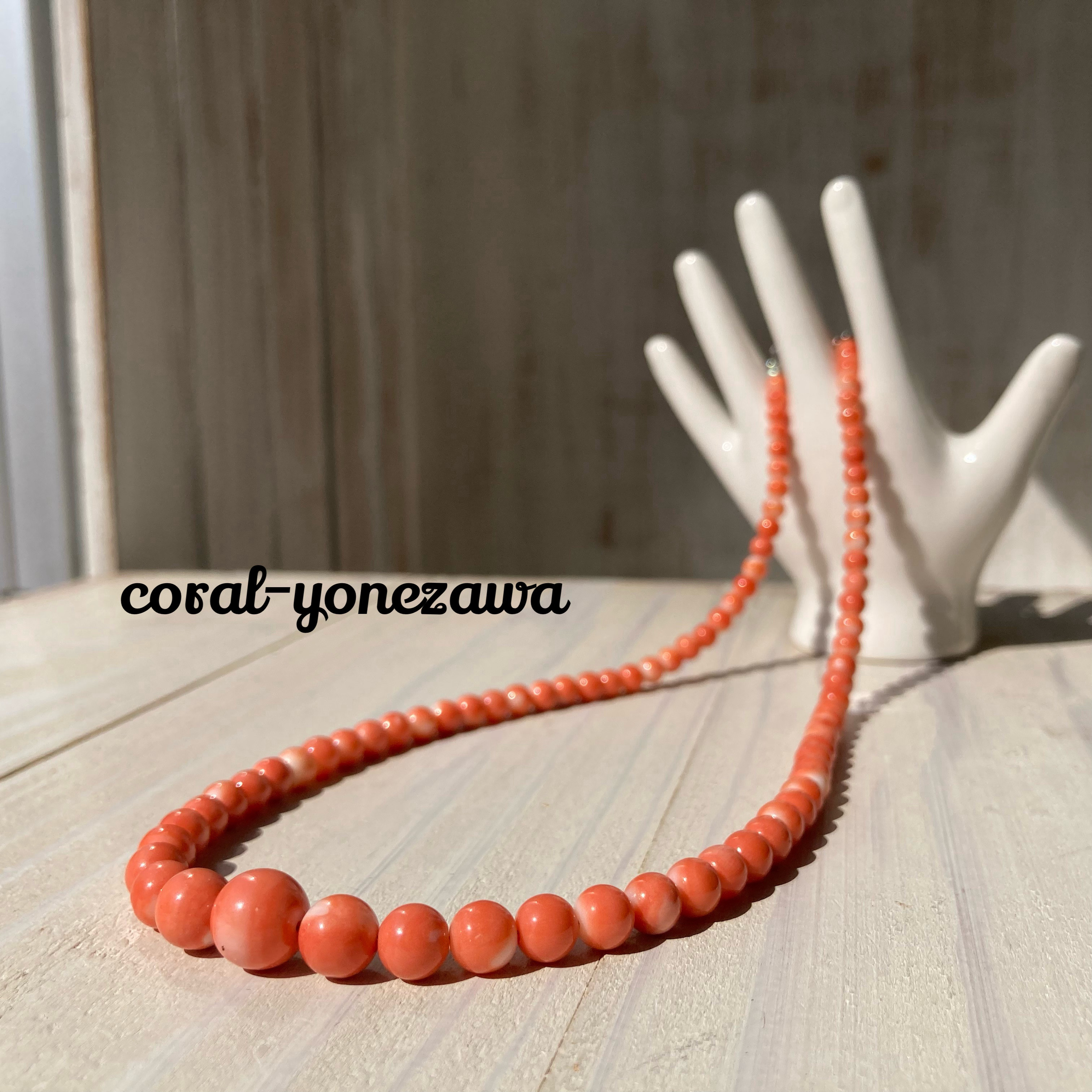 もも色珊瑚ネックレス〜土佐海育ち〜