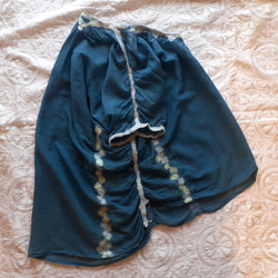 半袖の服～「芽吹き」透け感 ブラウス 服 ターコイズブルー 12枚目の画像