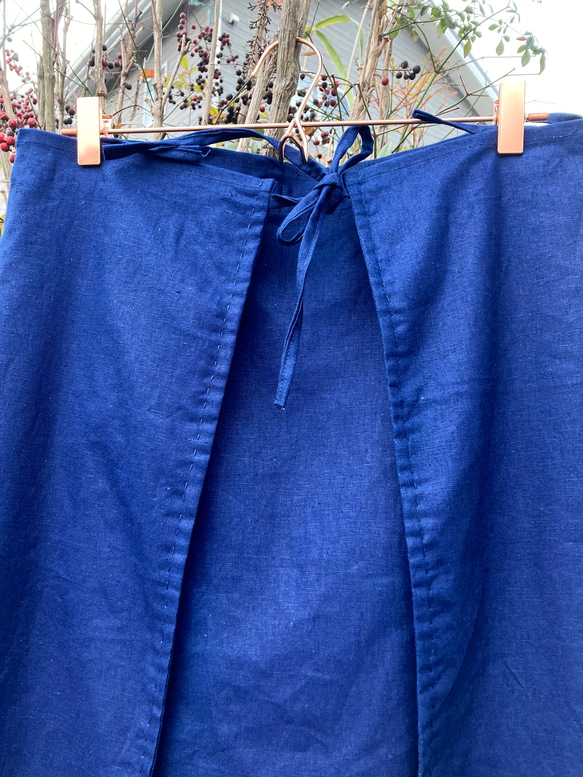 431 チベタン スカート　藍染　藍染め　インディゴ染め　インディゴ染　草木染　民族服　民族衣装 12枚目の画像