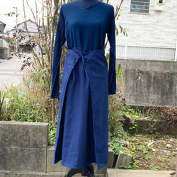 431 チベタン スカート　藍染　藍染め　インディゴ染め　インディゴ染　草木染　民族服　民族衣装 1枚目の画像