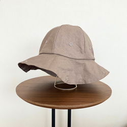 ココアブラウンのセーラーハット　こどもサイズ（ベビー＆キッズの帽子）夏の紫外線や熱中症対策にも 7枚目の画像