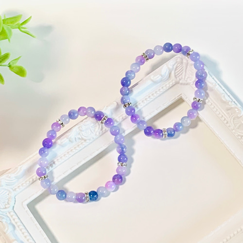 紫色の花翡翠ブレスレット パープルジェイド ミックスカラー 紫色の花翡翠ブレスレット パープルジェイド ミックスカラー