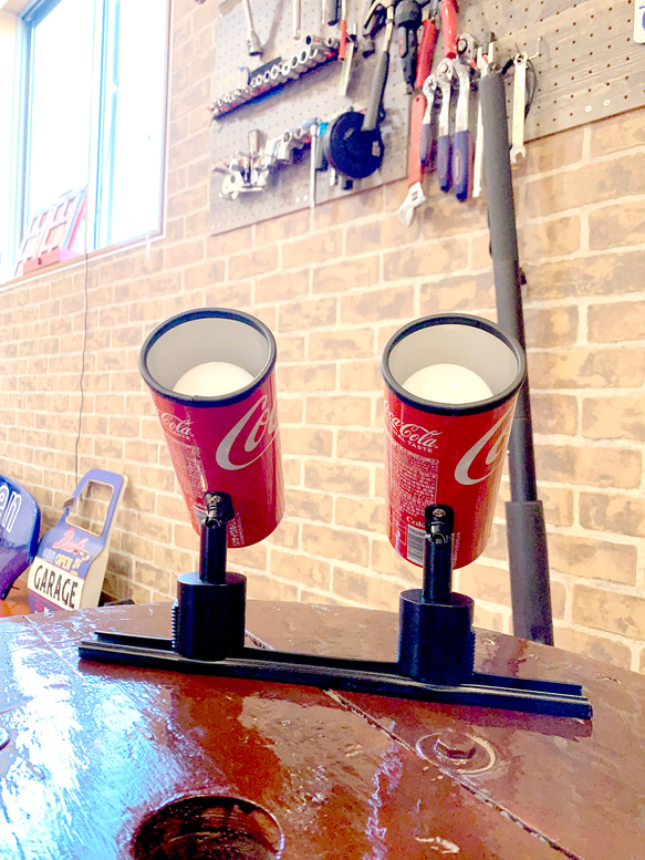 Crafb(クラフビー）｜コカコーラ缶 スポットライト1個（配線レール用）＋LEDスポットライト+LED電球（広角レフ） 5枚目の画像