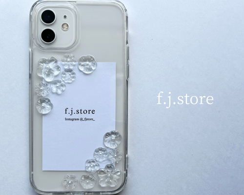 名入れ♡キラキラシェルフラワー✨淡いカラー✨フレーク入り♡iPhoneケース✨ 名前入り♡キラキラシェルフラワー✨淡色✨フレーク♡iPhone