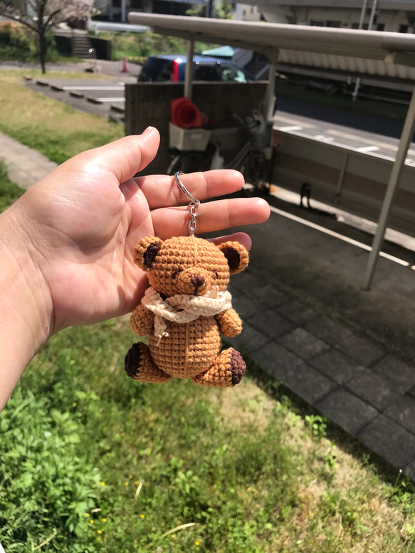 くまちゃんキーホルダーあみぐるみ編みものバッグチャーム飾り くまちゃんキーホルダーあみぐるみ編みものバッグチャーム飾り