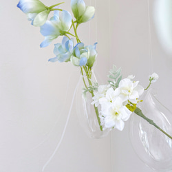 <<季節のお花ディスプレイセット>>2wayフラワードロップ【2つの花瓶＋お花セット】～光触媒加工～ 8枚目の画像