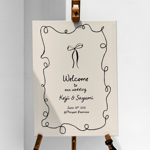 リボンガーリーウェルカムボード │ウェディング 結婚式 りぼん