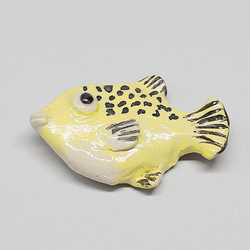 陶器「箸置き（フグ）」 はし置き 箸休め 置物 かわいい 魚 手作り 和風 風泥舎 fudeisha-310 3枚目の画像