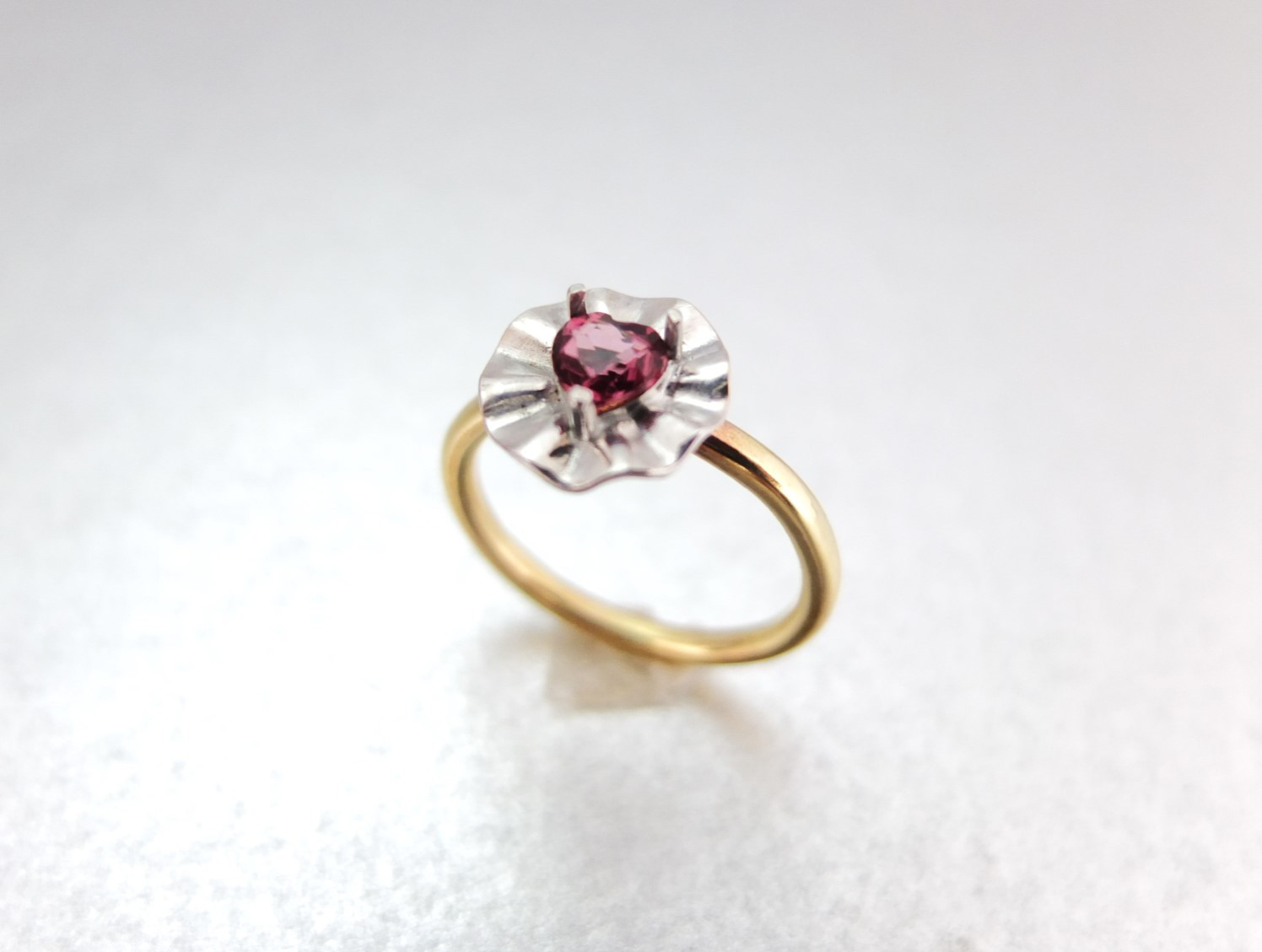 Rosette heart ring ロゼグレープガーネット