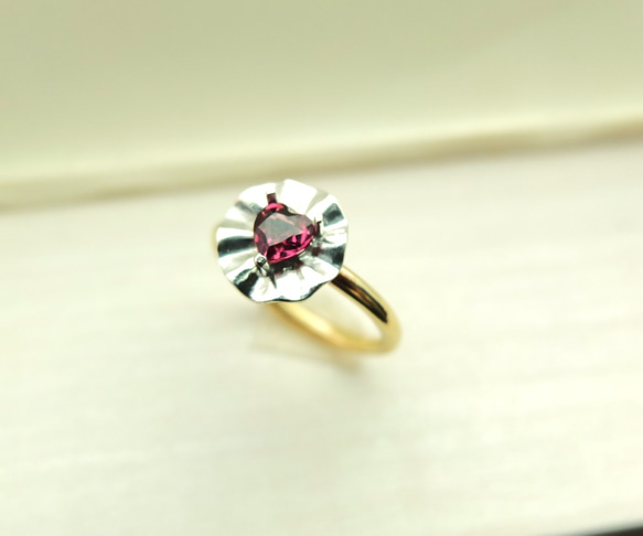 Rosette heart ring ロゼグレープガーネット 3枚目の画像