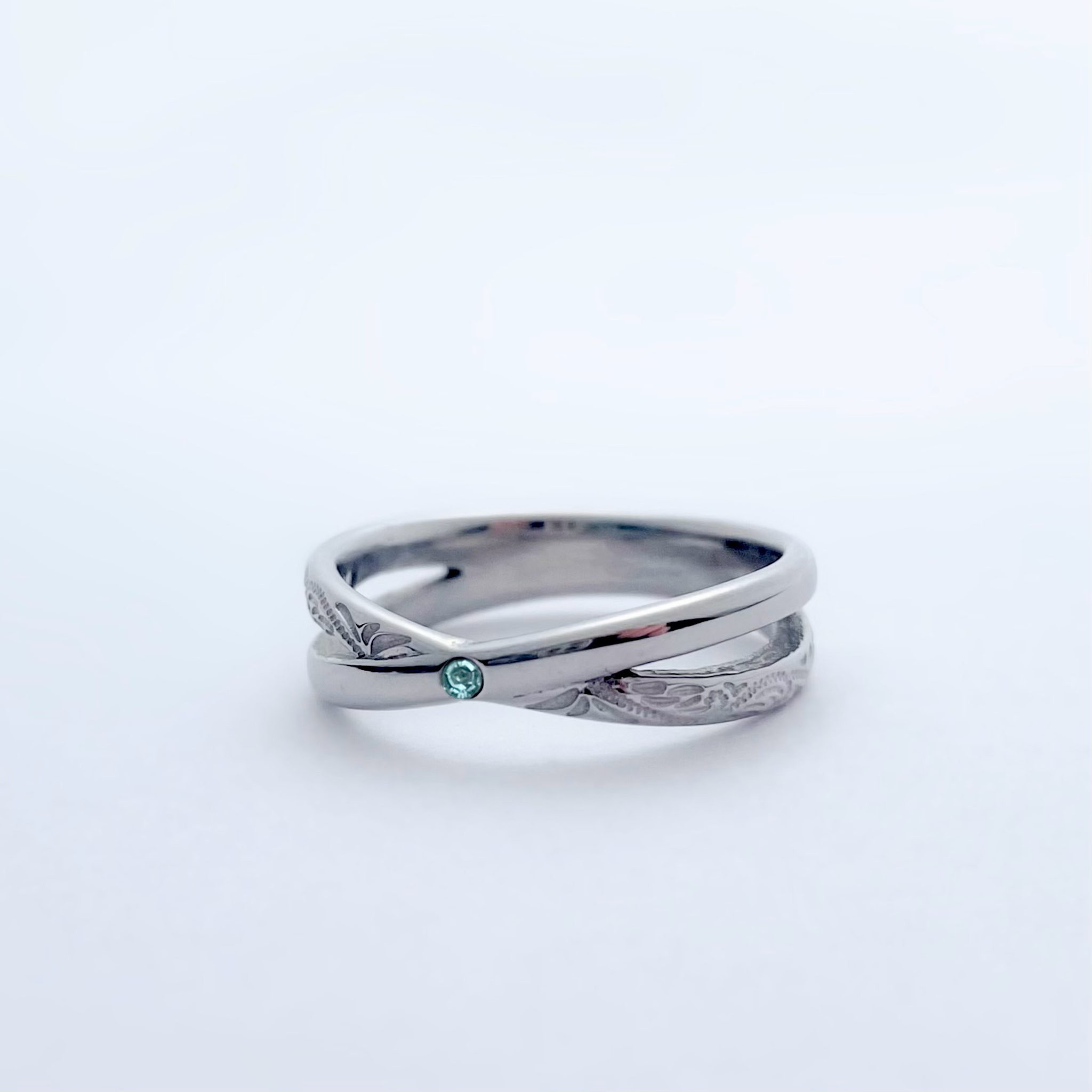 選べる誕生石 * ハワイアンクロスデザインリング＊指輪 誕生石 サージカルステンレス ギフト 刻印 アレルギー対応