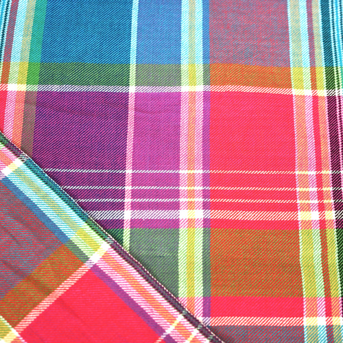 ツイルチェック生地 【OB-34】マルチカラー 105m巾 ◇1m単位ご希望m