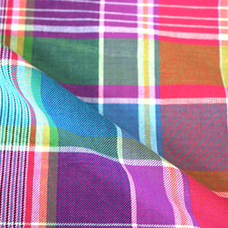 ツイルチェック生地 【OB-34】マルチカラー 105m巾 ◇1m単位ご希望m