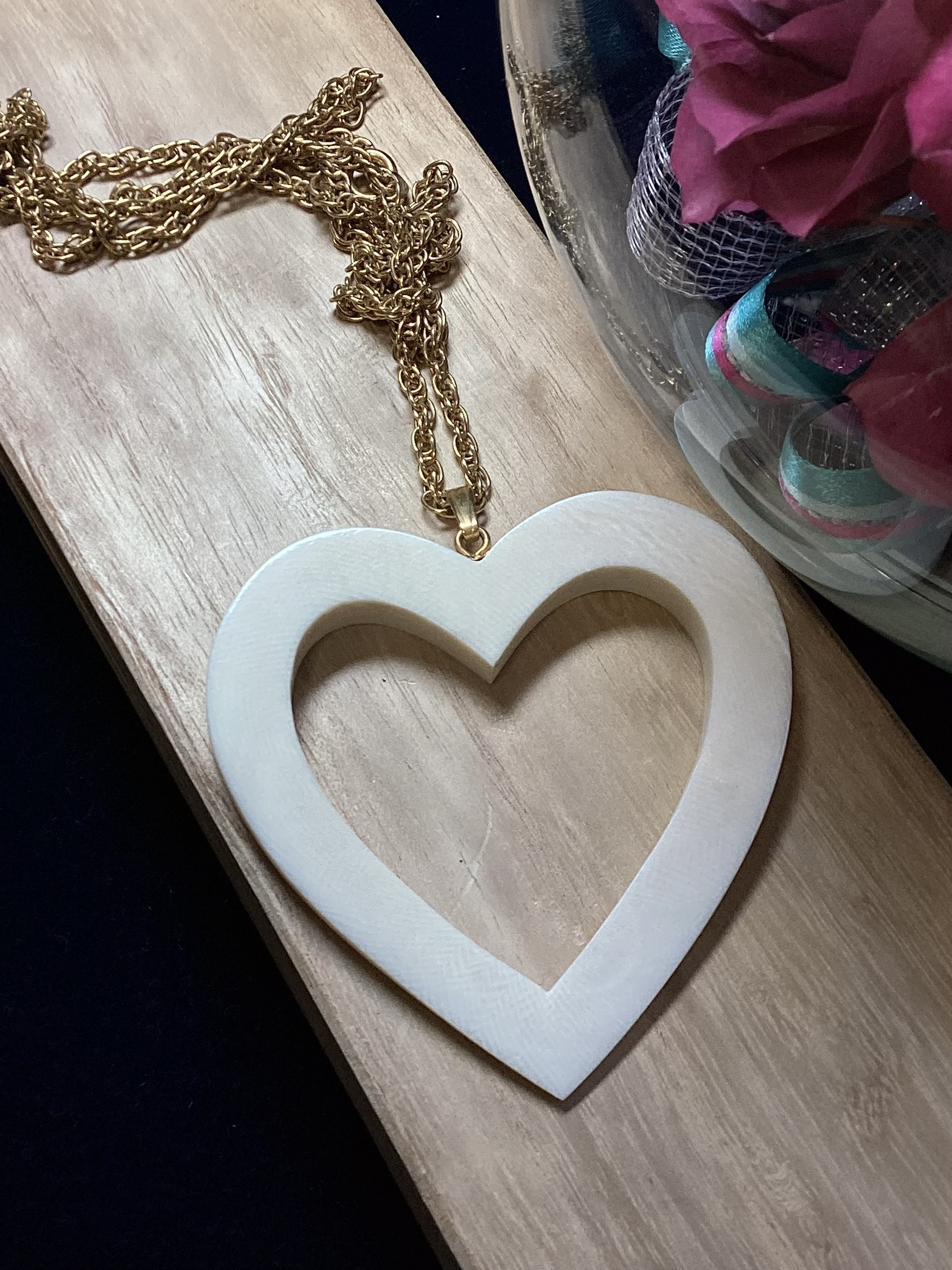 ☆本象牙ペンダント（ハート）※H-9