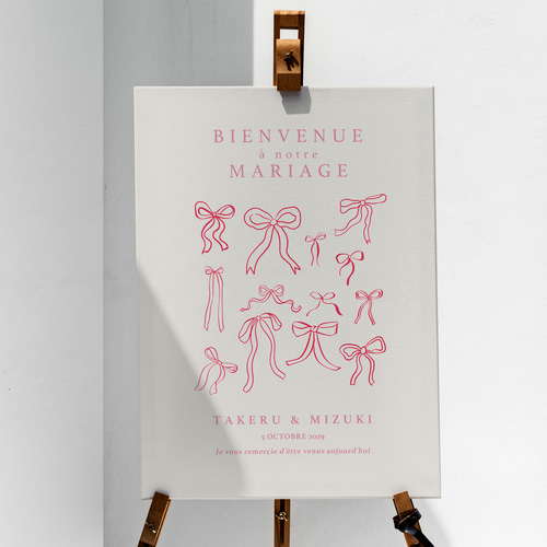 ミニマルアート リボンデザイン ウェルカムボード │ウェディング 結婚