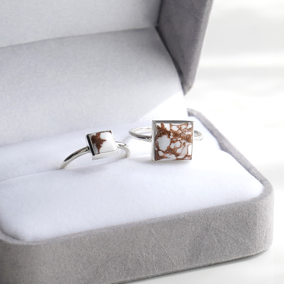 『Horse』Mini Wild Horse Square RING / SV925 ≪送料無料≫ 天然石 15枚目の画像