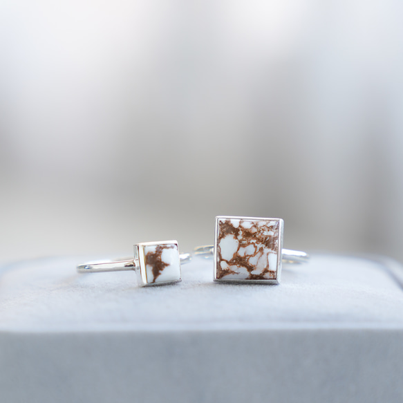 『Horse』Mini Wild Horse Square RING / SV925 ≪送料無料≫ 天然石 9枚目の画像