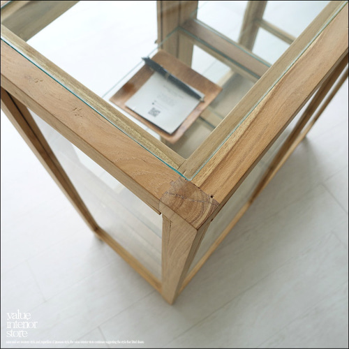 最終値下げ】昭和レトロ 楢無垢材 ガラスショーケース ガラス棚 最終