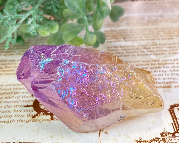 七色の夢໒꒱✨　オーラ　水晶　ラフストーン　原石 5枚目の画像