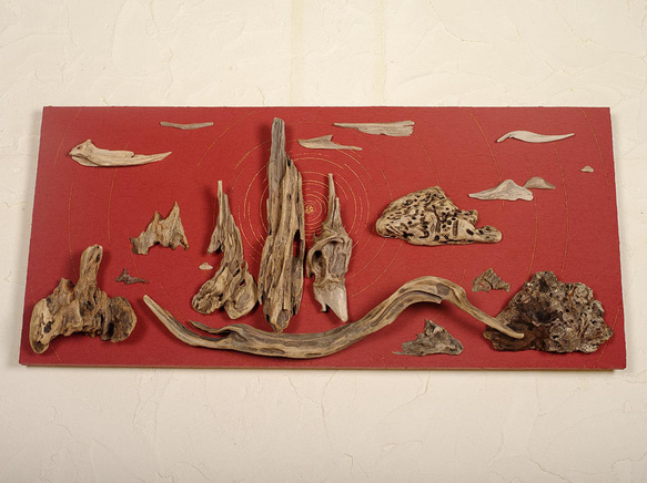 流木で描く山水画（L saiz） 流木アート、　壁装飾、＃１４ 4枚目の画像