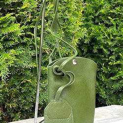 <NEW>小ぶりですが、携帯、長財布が入る実用的なショルダーバッグです。GREEN 4枚目の画像