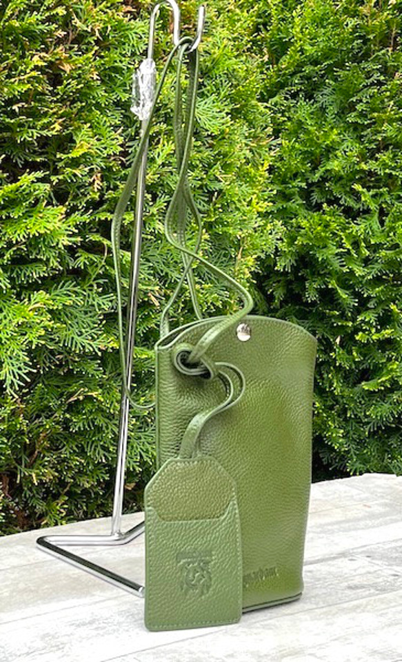 <NEW>小ぶりですが、携帯、長財布が入る実用的なショルダーバッグです。GREEN 4枚目の画像