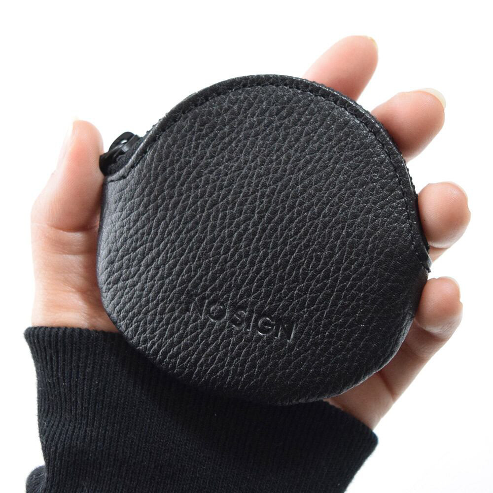 【送料無料】NO SIGN ノーサイン Coin caseコインケース ラウンド型 本革 エンボスレザー