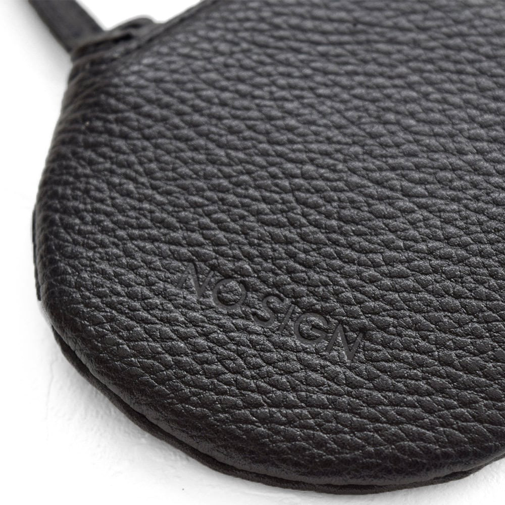【送料無料】NO SIGN ノーサイン Coin caseコインケース ラウンド型 本革 エンボスレザー