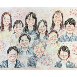 似顔絵オーダー　似顔絵　A3 15名様 似顔絵 A3 米寿 イラスト 名入れ 還暦祝い オーダーメイド 似顔絵
