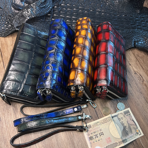 TOUKAGEN トウカゲン 長財布 紫色 古い クロコダイル