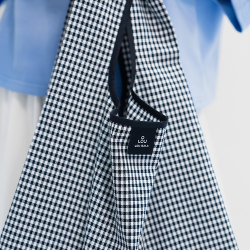 リュクスなエコバッグ ギンガムチェック 黒 白 ○ALICIA-ECOBAG○ エコ