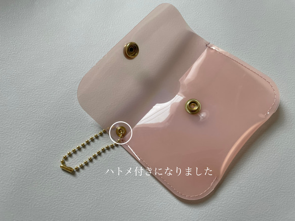 ピンク　PVCビニール　ミニポーチ 2枚目の画像