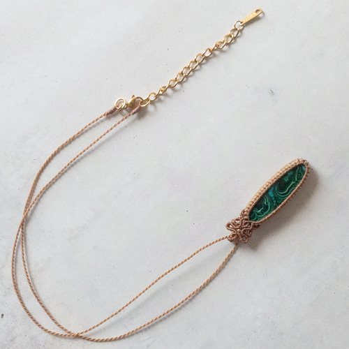 マラカイト クリソコラ の マクラメ ネックレス ネックレス