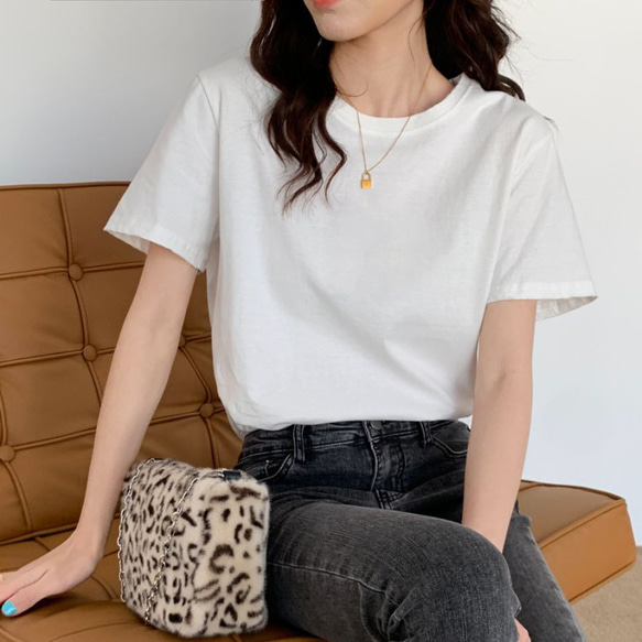 Tシャツ 2枚セット 無地Tシャツ レディース 半袖 シンプル ベーシック Vネック 夏 夏服 カジュアル WFT131 5枚目の画像