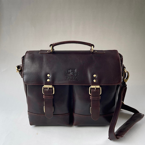 The British Bag Valise ビジネスバッグ ダークブラウン Large ビジネス マホガニーブラウン